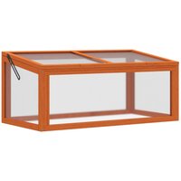 Frühbeet Gewächshaus mit Abdeckung aus Holz + Polycarbonat wetterfest Orange 90x46x40cm Frühbeet Gewächshaus mit Abdeckung aus Holz + Polycarbonat wetterfest Orange 90x46x40cm von Outsunny