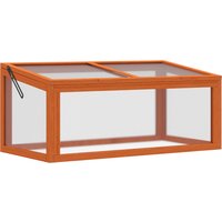Outsunny Frühbeet Treibhaus mit Abdeckung, wetterfest, aus Holz und Polycarbonat, Orange, 90x46x40cm  Aosom von Outsunny