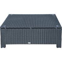 Outsunny Garten Beistelltisch  Couchtisch aus Polyrattan, wetterfest, Schwarz, 85x50x39cm  Aosom.de von Outsunny