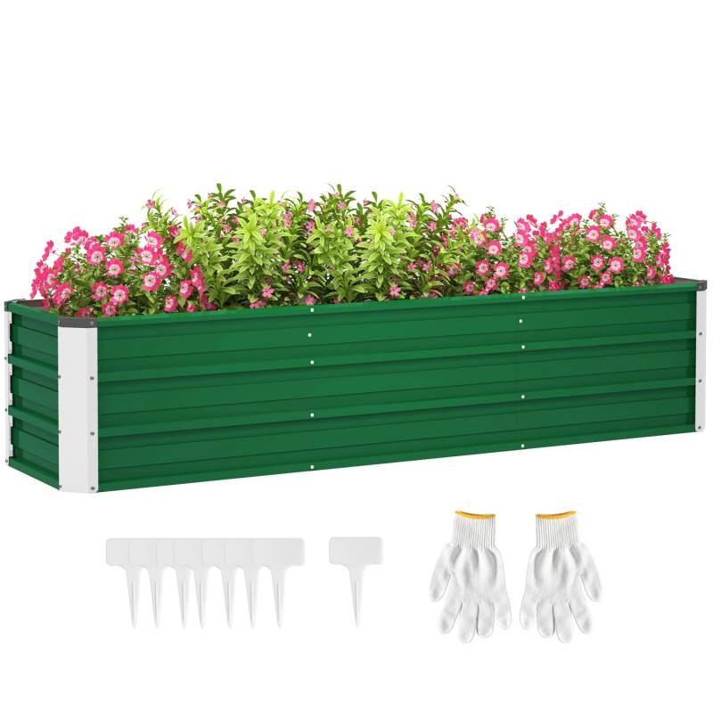 Outsunny Garten-Bett Stahl  183L x 47B x 40H cm von Outsunny