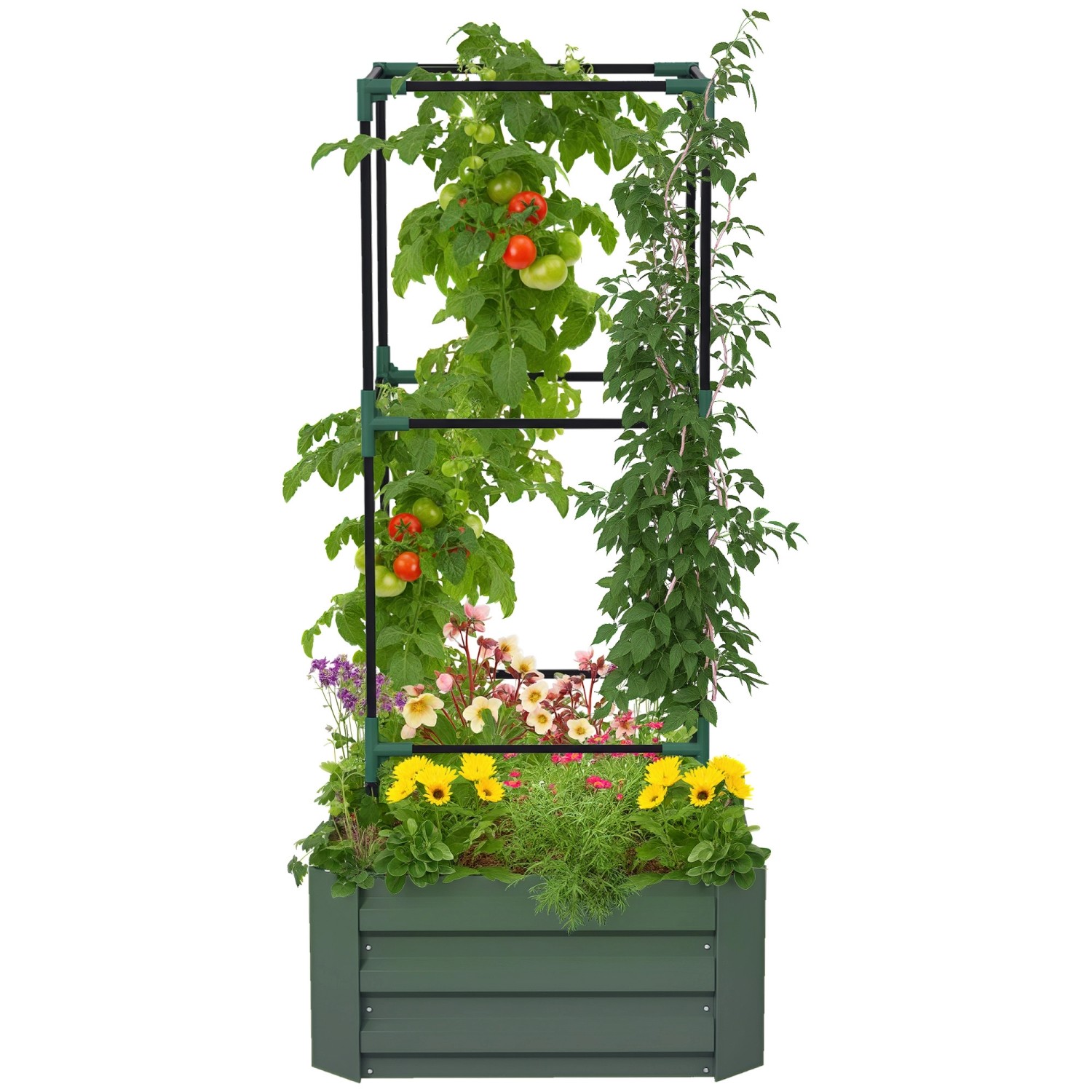 Outsunny Garten-Bett Stahl Verzinkter Stahl 61L x 61B x 140H cm Outsunny Garten-Bett Stahl Verzinkter Stahl 61L x 61B x 140H cm von Outsunny