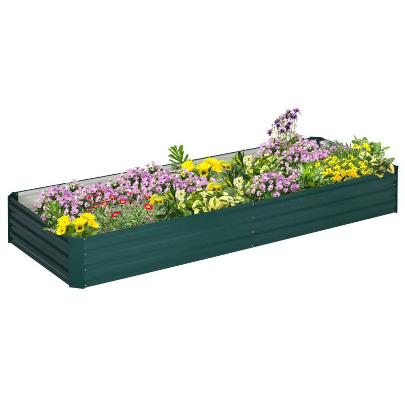 Outsunny Garten-Bett Verzinkter Stahl  241L x 90,5B x 30H cm von Outsunny