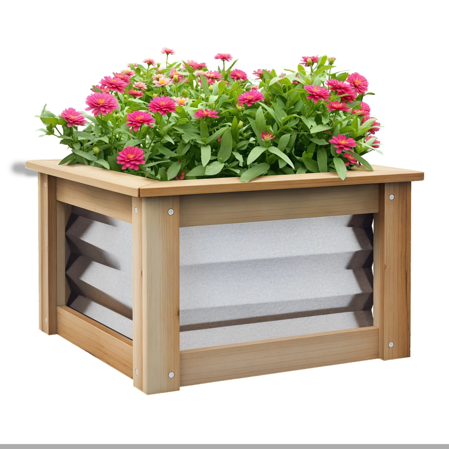 Outsunny Garten-Bett Verzinktes Metall Tannenholz Natur Silber 45L x 45B x 30H cm Outsunny Garten-Bett Verzinktes Metall Tannenholz Natur Silber 45L x 45B x 30H cm von Outsunny
