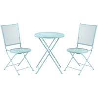 Outsunny Garten Sitzgruppe 3-teiliges Bistro-Set Garnitur 1 Tisch+2 faltbare Stühle für Terrasse Bal von Outsunny