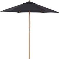 Outsunny Garten-Sonnenschirm Gerade Doppeldach Hexagonal Große Größe Ø 2,5 x 2,3H m aus Bambusholz Schwarz   Aosom von Outsunny