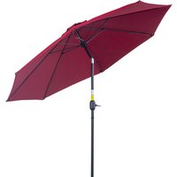 Outsunny Garten Sonnenschirm Neigbarer Aluminium Fiberglas Polyester Durchmesser 2,65 m Farbe Rot   Aosom von Outsunny