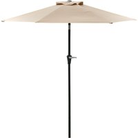 Outsunny Garten Sonnenschirm Neigbarer hexagonaler Sonnenschirm dim. Ø 2,3 x 2,16H m Metall Polyester hohe Dichte Beige   Aosom von Outsunny