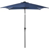 Outsunny Garten Sonnenschirm gerader 3 x 2 m rechteckig neigbar LED-Sonnenschirm solarbetrieben Stahl hochdichtes Polyester blau   Aosom von Outsunny
