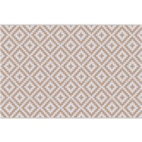 Outsunny Garten Teppich Grafisches Design - Reversible Doppelmuster - Maße 2,74L x 1,82B m - Hochdichtepolypropylen 310 g/m² Weiß Beige   Aosom von Outsunny
