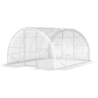 Outsunny Garten-Tunnelgewächshaus 4 x 3 x 2 m 12 m² mit 2 Türen mit Scharnieren PE 150 g/m² für Gemüse Pflanzen Blumen   Aosom von Outsunny