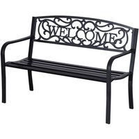 Outsunny Gartenbank, 2-Sitzer, BxHxT: 127 x 87 x 60 cm - schwarz von Outsunny