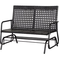 Outsunny Gartenbank, Naturmaterial, 2-Sitzer, BxHxT: 120 x 90 x 76 cm - schwarz von Outsunny