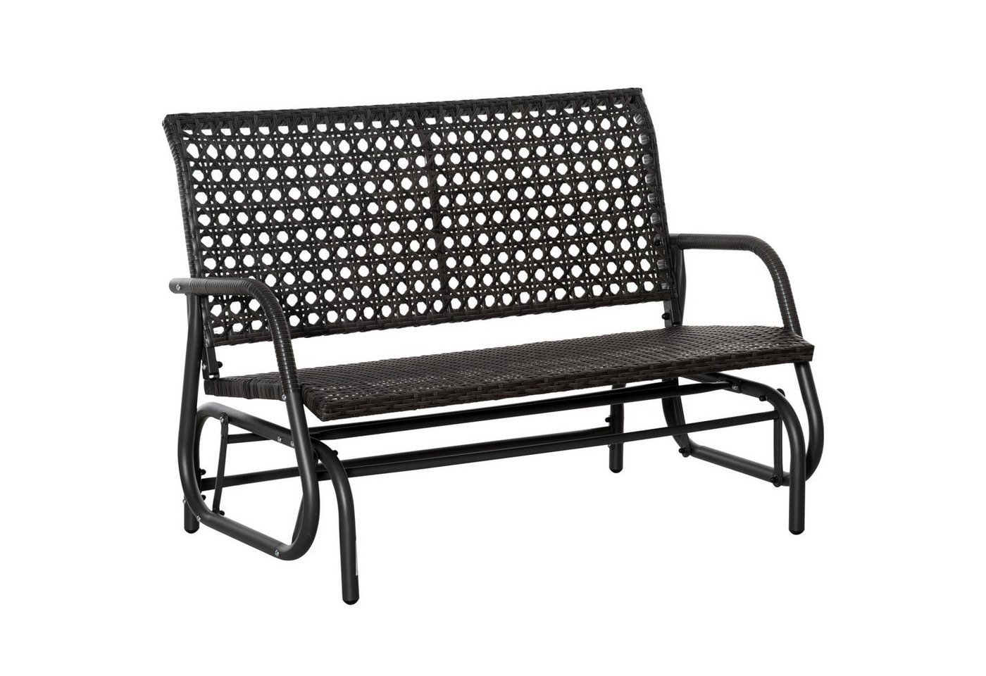 Outsunny Gartenbank Gartenschaukel mit Rückenlehne Grau 70 x 120 x 84 cm von Outsunny