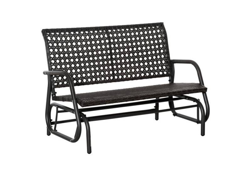 Outsunny Gartenbank Gartenschaukel mit Rückenlehne Grau 70 x 120 x 84 cm von Outsunny