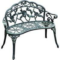 Outsunny Gartenbank Parkbank Sitzbank Bank Gartenmöbel 2-Sitzer Metall 100 x 54 x 78 cm   Aosom von Outsunny
