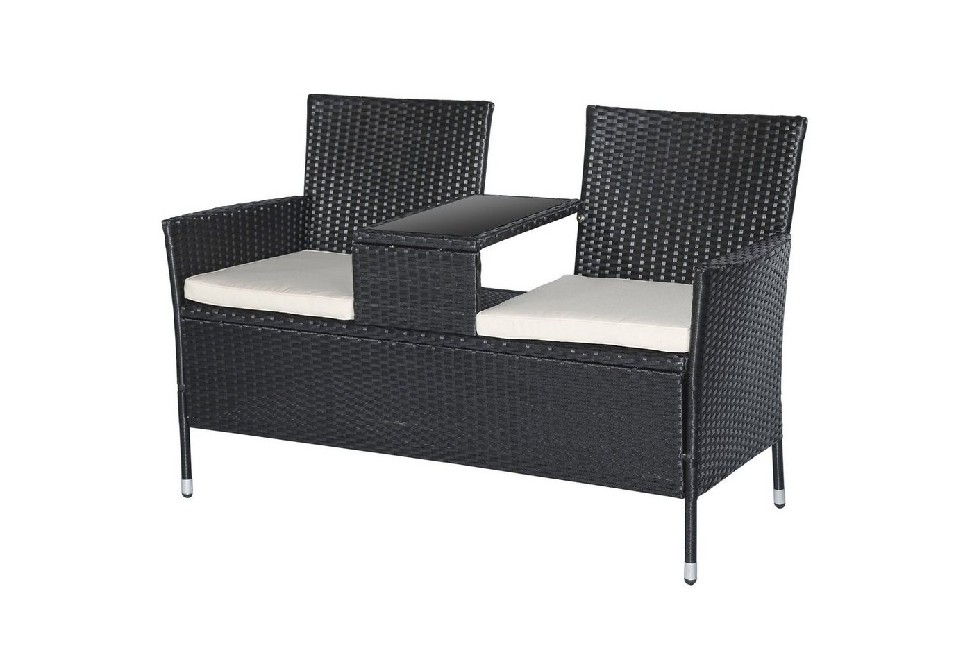 Outsunny Gartenbank Polyrattan Gartenbank von Outsunny