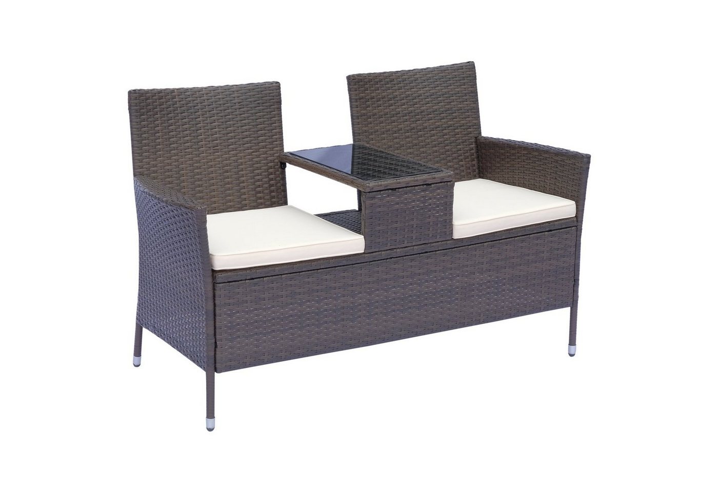 Outsunny Gartenbank Polyrattan Gartenbank von Outsunny