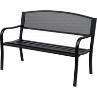 Outsunny Gartenbank Sitzbank Parkbank 2-Sitzer Garten Stahl Schwarz B127 x T60 x H87cm von Outsunny