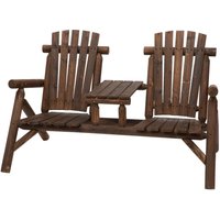 Outsunny Gartenbank braun Holz B/H/T: ca. 156x95x83 cm von Outsunny