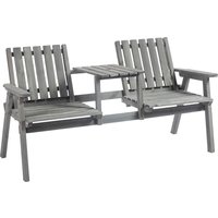 Outsunny Gartenbank mit Tisch Sitzgruppe Gartenmöbel mit Regenschirmloch 2 Stühle aus massivem Holz Grau 152 x 70 x 83 cm für Terrasse und Garten Aosom.de Outsunny Gartenbank mit Tisch Sitzgruppe Gartenmöbel mit Regenschirmloch 2 Stühle aus massivem Holz Grau 152 x 70 x 83 cm für Terrasse und Garten Aosom.de von Outsunny