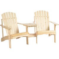 Outsunny Gartenbank natur Holz B/H/L: ca. 87x92x178 cm von Outsunny