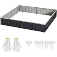 Outsunny Gartenbeet dunkelgrau Stahl B/H/L: ca. 90x30x258 cm von Outsunny