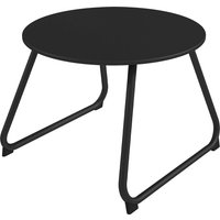 Outsunny Gartencouchtisch Ø48x37 cm mit Verstellbaren Füßen, Metallcouchtisch mit Pulverbeschichteter Oberfläche, Schwarz   Aosom von Outsunny