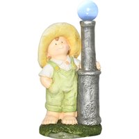 Outsunny Kleiner Junge mit Laterne  Gartenfigur mit LED Solarleuchte, 56 cm Gartenbeleuchtung für Heimdekoration, Garten  Aosom.de von Outsunny