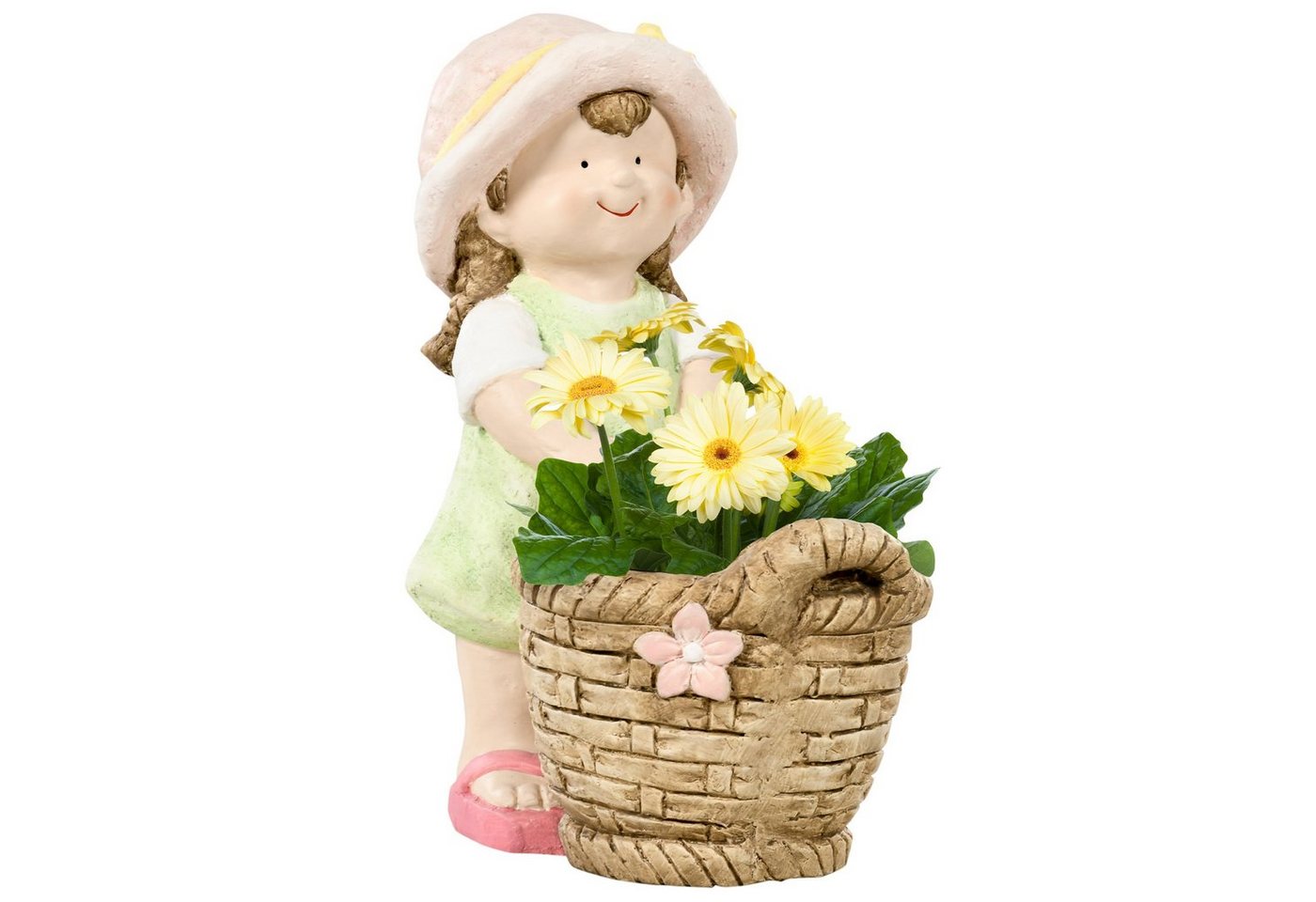 Outsunny Gartenfigur Mädchen mit Blumenkorb", Gartendekoration, (Set, 1 St., Gartenstatue), wetterbeständig" von Outsunny