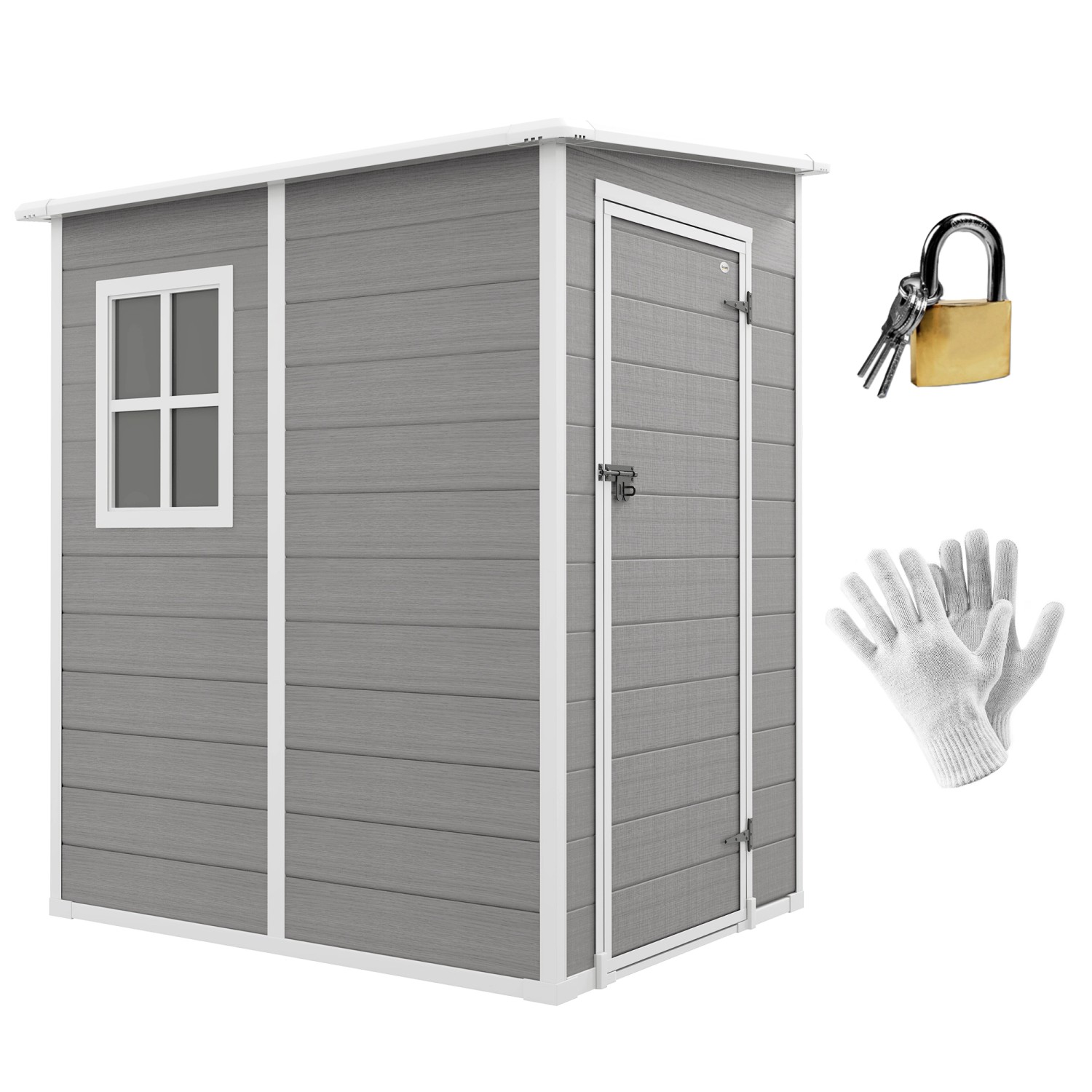Outsunny Gartenhaus Aluminiumlegierung Kunststoff Grau 122L x 149B x 192H cm von Outsunny
