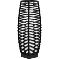 Outsunny Gartenleuchte Solar Gartenlampe aus geflochtenem Harz LED-Gartenbeleuchtung aus Stahl Automatik ein/aus 20L x 20B x 68H cm Schwarz   Aosom von Outsunny