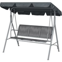 Outsunny Gartenliege 3 Personen Hochkomfortables wasserdichtes verstellbares Dach Ergonomische Sitz- und Rückenlehne Stahl Textilene Grau Aosom Outsunny Gartenliege 3 Personen Hochkomfortables wasserdichtes verstellbares Dach Ergonomische Sitz- und Rückenlehne Stahl Textilene Grau Aosom von Outsunny