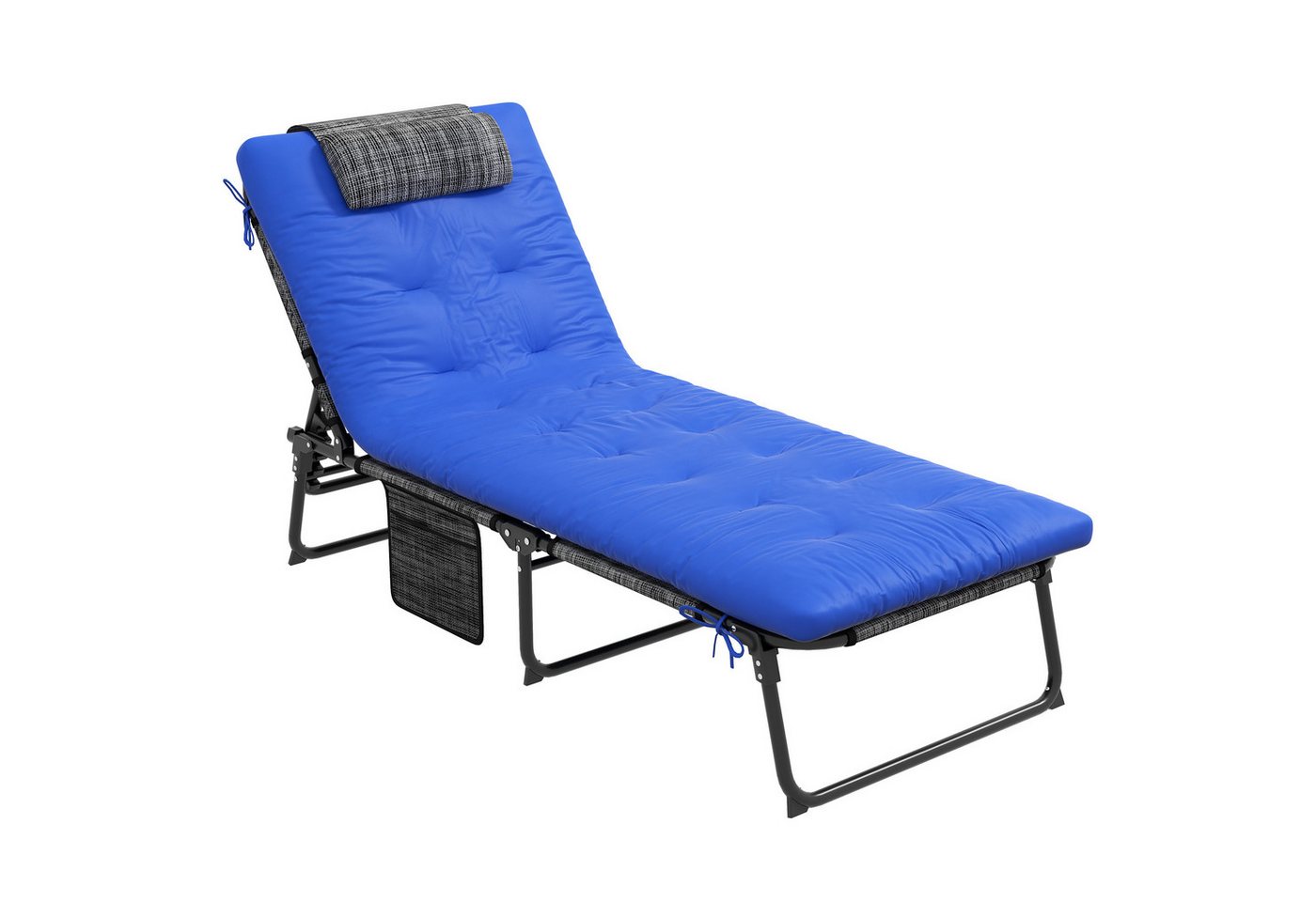 Outsunny Gartenliege mit Kopfkissen, 4-Fach verstellbare Rückenlehne, wetterfest Liegestuhl, 1 St., klappbar Sonnenliege, bis 120 kg belastbar, für Garten Outdoor Pool, Blau Outsunny Gartenliege mit Kopfkissen, 4-Fach verstellbare Rückenlehne, wetterfest Liegestuhl, 1 St., klappbar Sonnenliege, bis 120 kg belastbar, für Garten Outdoor Pool, Blau von Outsunny