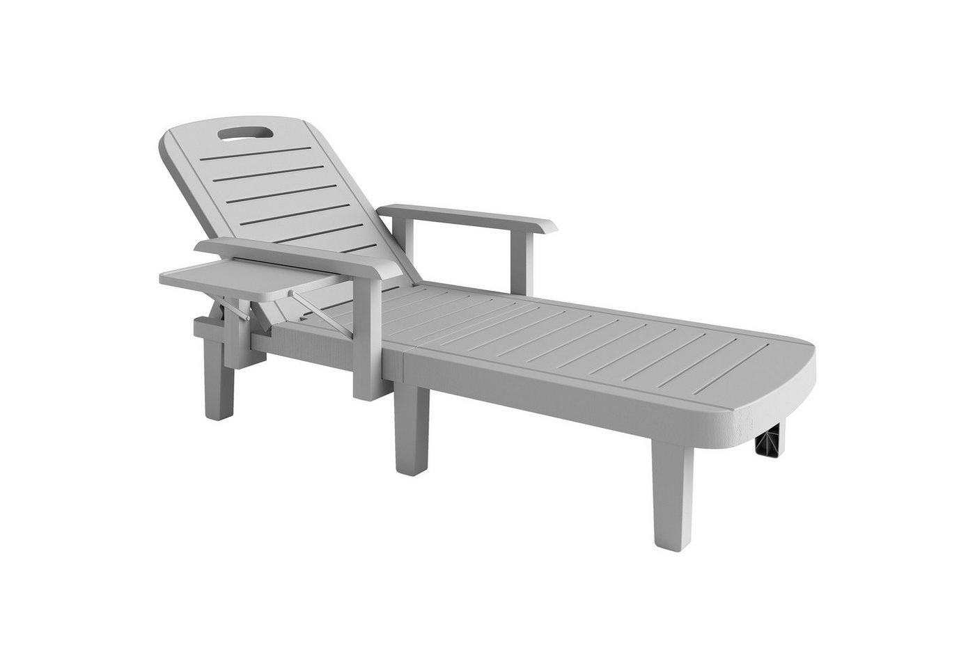 Outsunny Gartenliege mit Seitentisch, Holzoptik, 5-Fach verstellbare Rückenlehne, wetterfeste Sonnenliege, 1 St., Liegestuhl, bis 120 kg belast, für Garten Outdoor Strand, Hellgrau Outsunny Gartenliege mit Seitentisch, Holzoptik, 5-Fach verstellbare Rückenlehne, wetterfeste Sonnenliege, 1 St., Liegestuhl, bis 120 kg belast, für Garten Outdoor Strand, Hellgrau von Outsunny