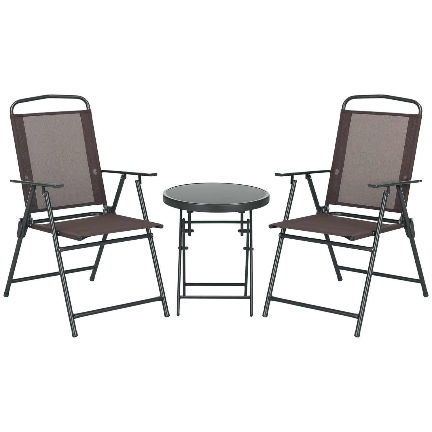 Outsunny Gartenmöbel-Set 3-teilig Metall Netzstoff 53 5L x 64B x 93H cm Braun Outsunny Gartenmöbel-Set 3-teilig Metall Netzstoff 53 5L x 64B x 93H cm Braun von Outsunny