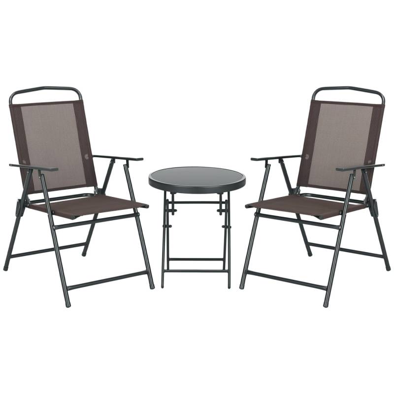 Outsunny Gartenmöbel-Set 3-teilig Metall Netzstoff 53 5L x 64B x 93H cm Braun Outsunny Gartenmöbel-Set 3-teilig Metall Netzstoff 53 5L x 64B x 93H cm Braun von Outsunny