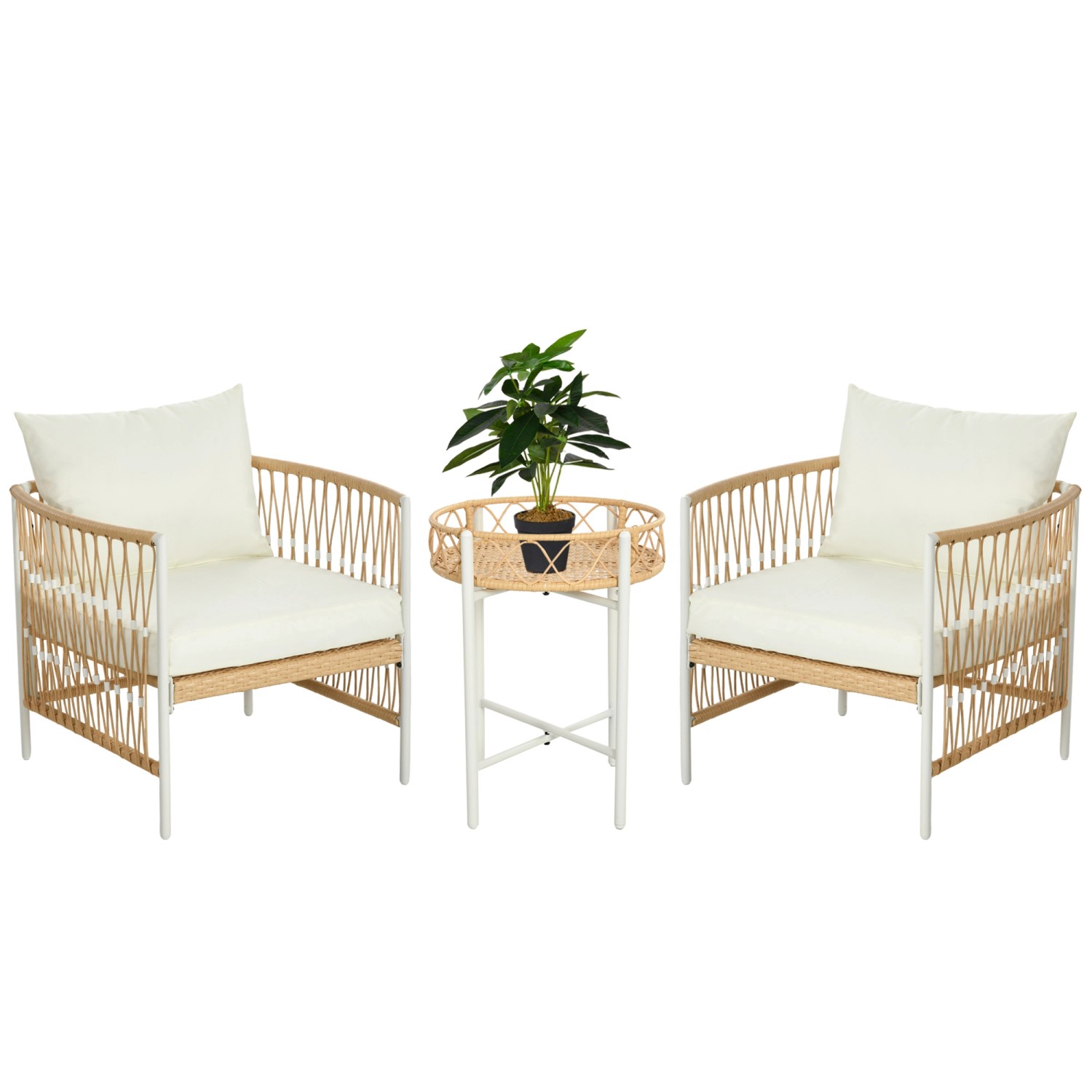 Outsunny Gartenmöbel Set PE Rattan Polyester Gelb 72L x 66B x 64H cm Outsunny Gartenmöbel Set PE Rattan Polyester Gelb 72L x 66B x 64H cm von Outsunny