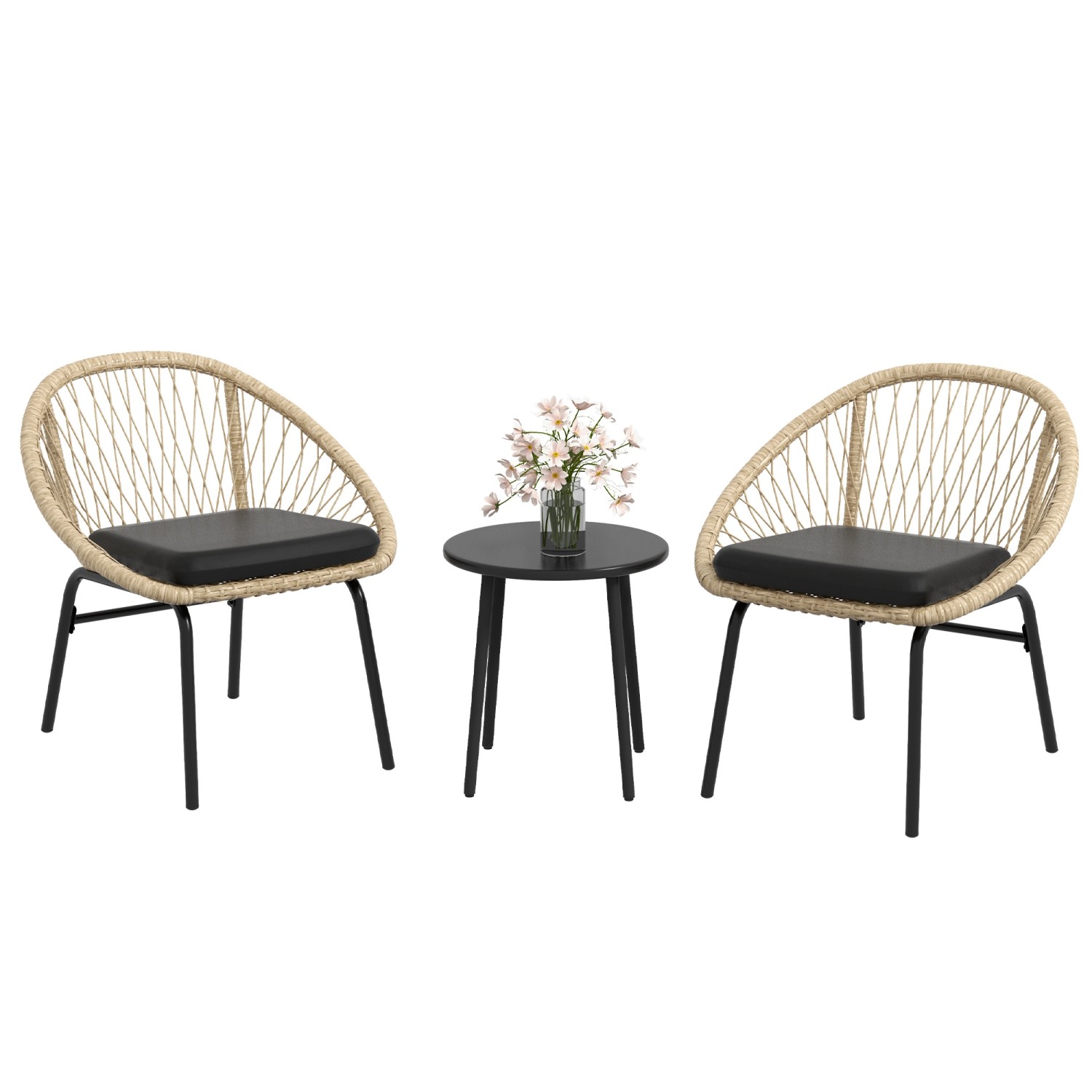 Outsunny Gartenmöbel Set Polyester PE Rattan Gelb 70L x 63B x 73H cm Outsunny Gartenmöbel Set Polyester PE Rattan Gelb 70L x 63B x 73H cm von Outsunny