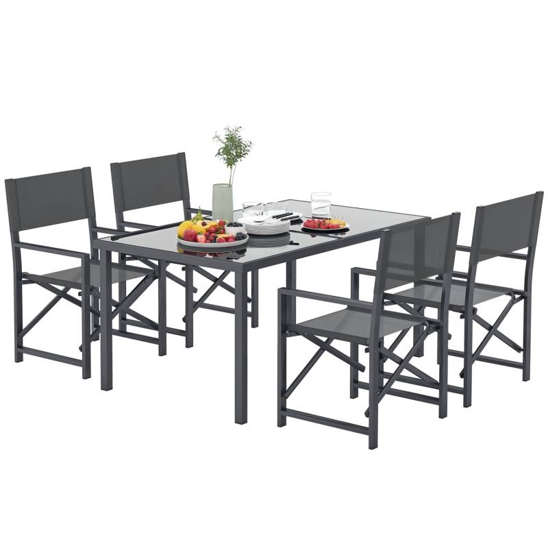 Outsunny Gartenmöbel-Set Stahl Netzstoff 150L x 90B x 72H cm Grau Outsunny Gartenmöbel-Set Stahl Netzstoff 150L x 90B x 72H cm Grau von Outsunny