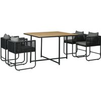 Outsunny Gartenmöbel-Set Tisch und Stuhl 5-teilig mit 1 Tisch und 4 zeitgenössischen Stühlen 8 Kissen Tisch aus Verbundwerkstoff Holzoptikplatte   Aosom von Outsunny