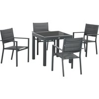 Outsunny Gartenmöbel-Set aus Aluminium und Textilene mit ausziehbarem Tisch und 4 stapelbaren Stühlen - 4 Personen - Maße Tisch 80/160L x 80B x 75H cm Dunkelgrau Aosom Outsunny Gartenmöbel-Set aus Aluminium und Textilene mit ausziehbarem Tisch und 4 stapelbaren Stühlen - 4 Personen - Maße Tisch 80/160L x 80B x 75H cm Dunkelgrau Aosom von Outsunny