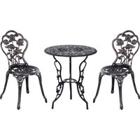 Outsunny Gartenmöbel Set für 2 Personen, Gartenset Sitzgruppe Balkonmöbel Garnitur mit Tisch & Stuhl in Bronze   Aosom.de von Outsunny