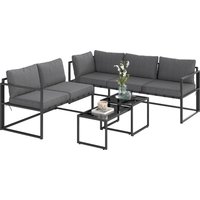 Outsunny Gartenmöbel-Set für den Außenbereich mit Dreisitzer-Sofa, Zweisitzer-Sofa und zwei Nesttischen aus Sicherheitsglas, inklusive Kissen, Gartenmöbel Terrasse Veranda, Grau Aosom Outsunny Gartenmöbel-Set für den Außenbereich mit Dreisitzer-Sofa, Zweisitzer-Sofa und zwei Nesttischen aus Sicherheitsglas, inklusive Kissen, Gartenmöbel Terrasse Veranda, Grau Aosom von Outsunny