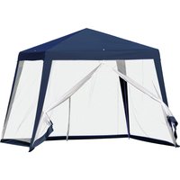 Outsunny Gartenpavillon 3x3m wetterfest mit Moskitonetz, Pavillon Festzelt Partyzelt aus Metall und Polyester in Blau   Aosom.de von Outsunny