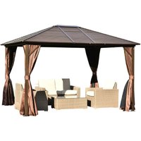 Outsunny Gartenpavillon Pavillon 300L x 365B x 262H cm Gartenzelt Festzelt Partyzelt mit 4 x Doppel- von Outsunny