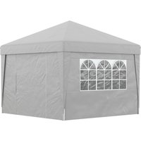 Outsunny Gartenpavillon Pop-up Faltbarer Pavillon Zelt für Empfänge 3 x 3 m UV-Schutz 30 + mit Fenstern Seitenwände Transporttasche Sandsäcke grau   Aosom von Outsunny