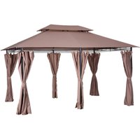 Outsunny Gartenpavillon braun Stahl B/H/L: ca. 300x265x400 cm von Outsunny