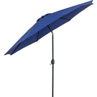 Outsunny Gartenschirm Gerader Sonnenschirm Neigbar Ø 3 m Metall Rund Polyester 180g/m² Kurbel Neigbar Blau   Aosom von Outsunny