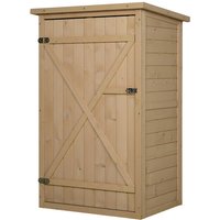 Outsunny Gartenschrank, BxH: 75 x 115 cm, natur, Tannenholz - beige von Outsunny