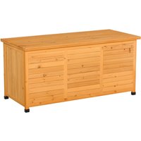 Outsunny Gartenschrank Gerätehaus Gerätescharank wasserbeständig Tannenholz dauerhaft große Raum 127 x 56 x 60 cm Gelb von Outsunny